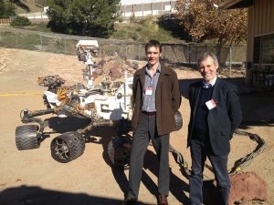 NASA's Jet Propulsion Labs' Mars Yard complete with Curiosity rover