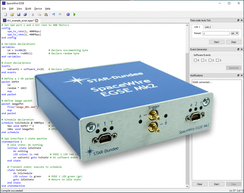 SpaceWire EGSE Mk2 Hardware and Software